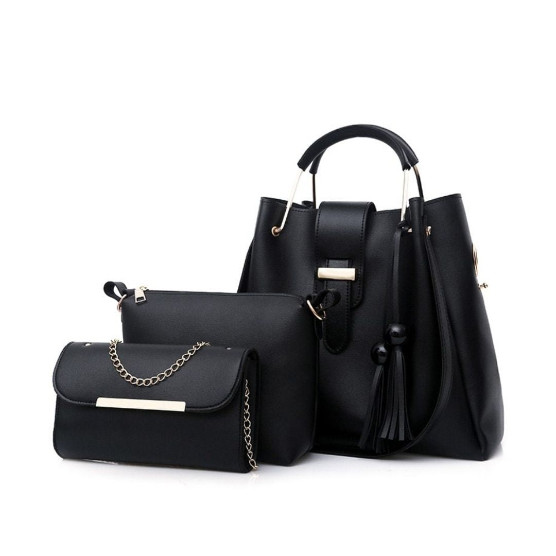 3 pcs of Stylish Ladies Handbags With Long Shoulders Strap