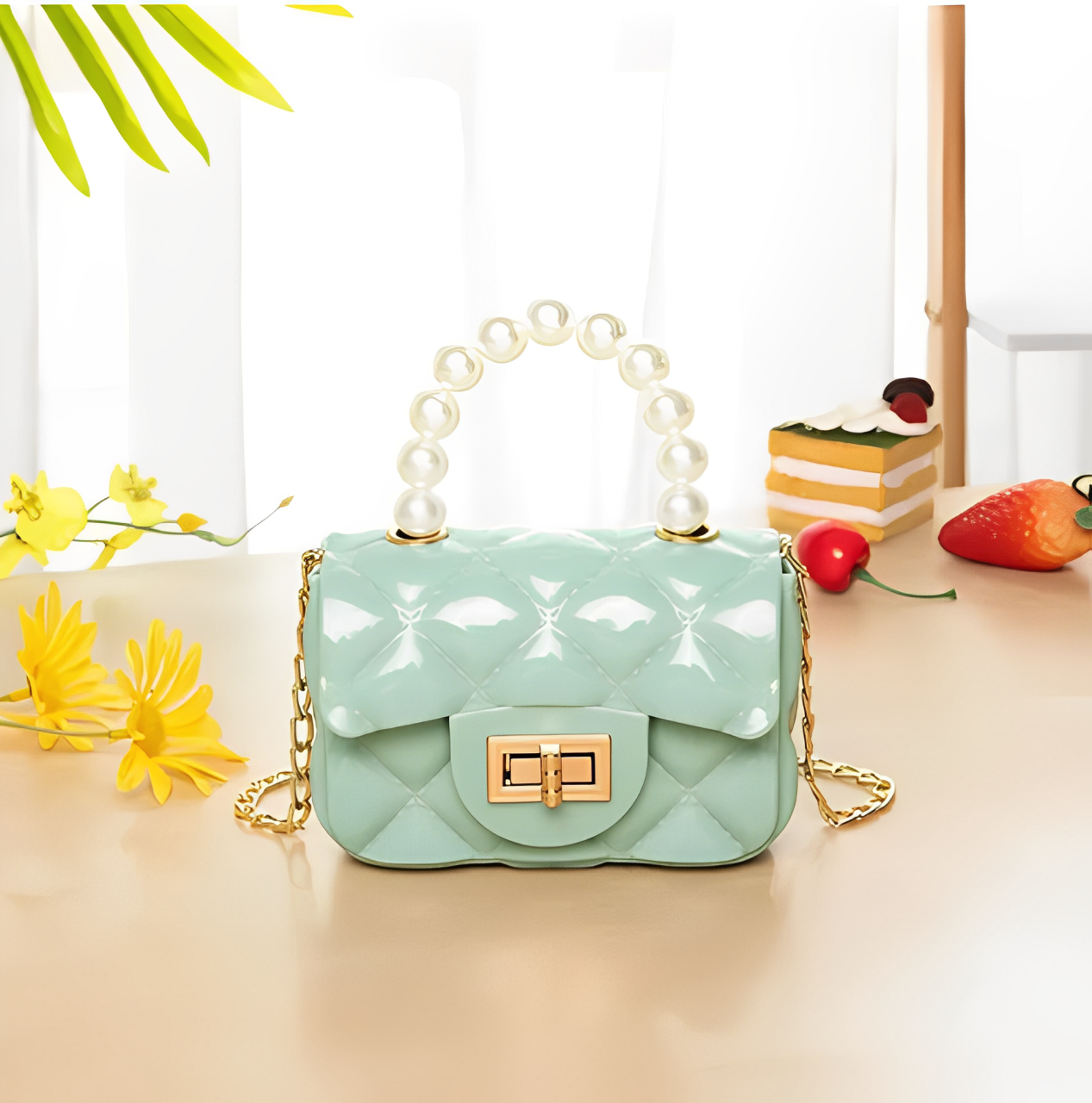 Exquisite Pearl-Embellished Mini Bag - The Ultimate Jelly Crossbody Purse for Fashionable Females