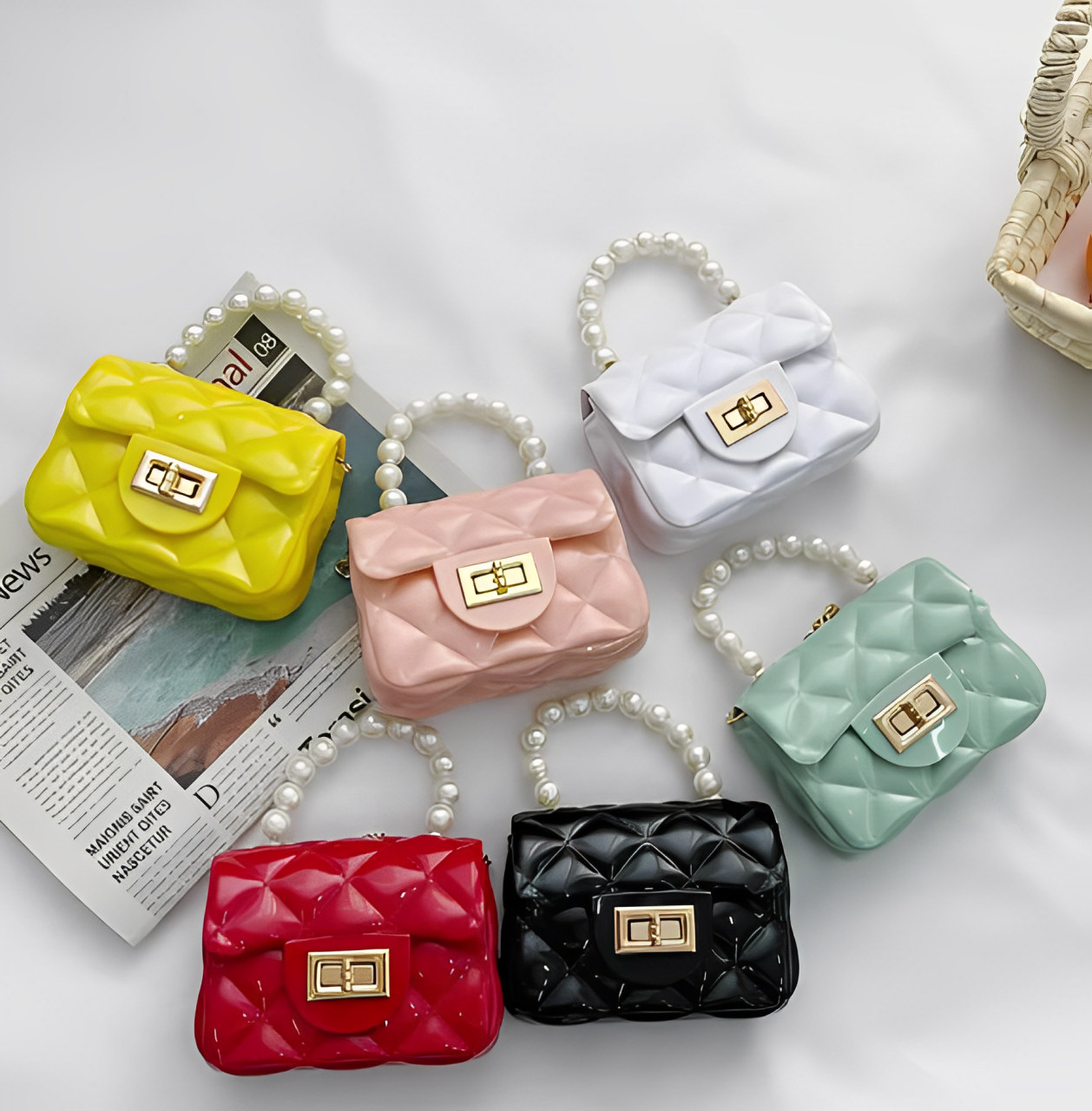 Exquisite Pearl-Embellished Mini Bag - The Ultimate Jelly Crossbody Purse for Fashionable Females