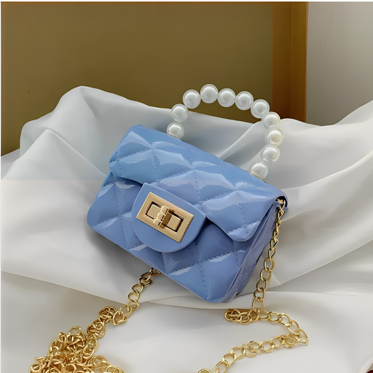 Luxurious mini blue ladies hand bag