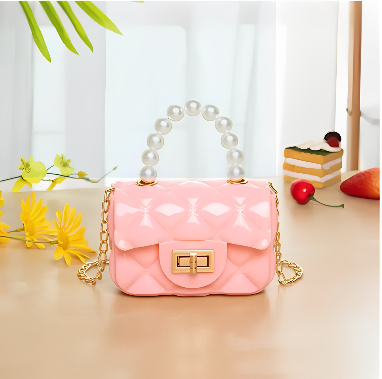 Exquisite Pearl-Embellished Mini Bag - The Ultimate Jelly Crossbody Purse for Fashionable Females